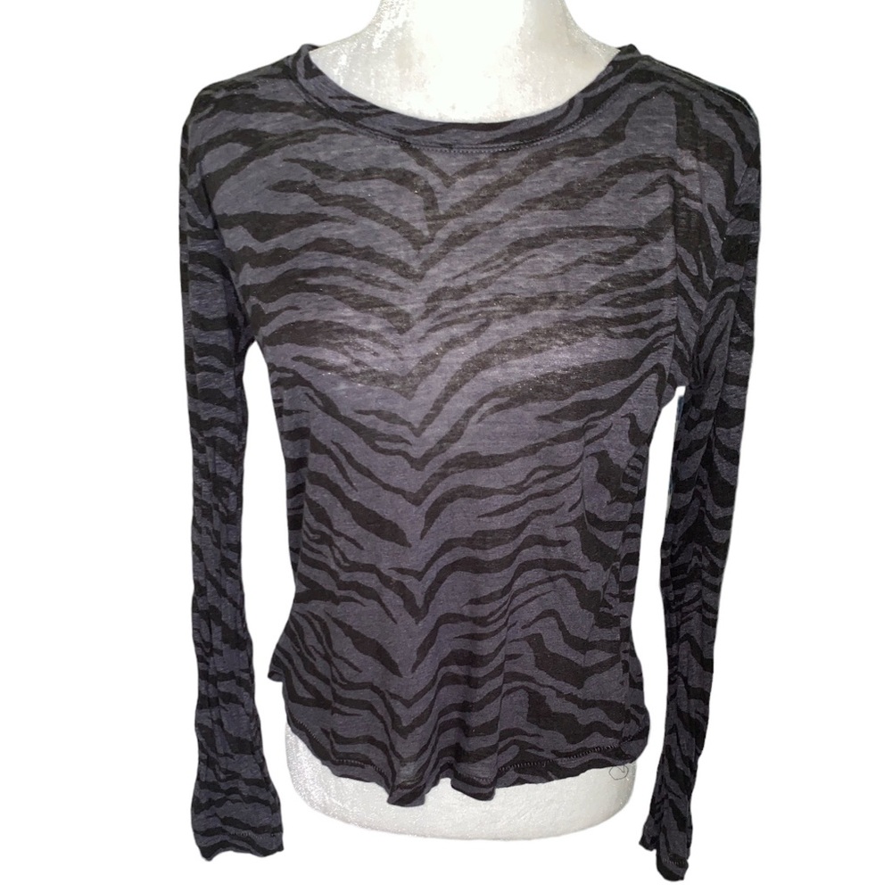 Rails Sully Gray & Black Tiger Striped Print Long… - image 3